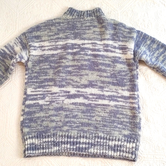 a.n.a Womans Soft Knit Turtleneck Violet & White Variegated Sweater/Size L - Picture 4 of 9